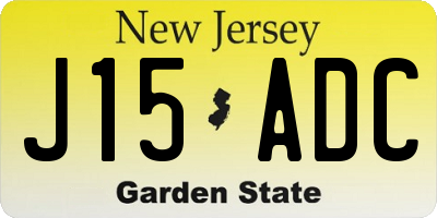 NJ license plate J15ADC
