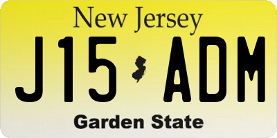 NJ license plate J15ADM