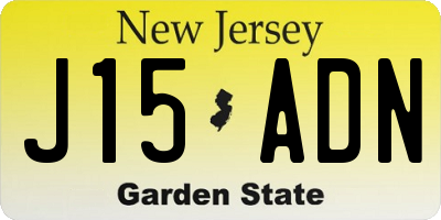 NJ license plate J15ADN