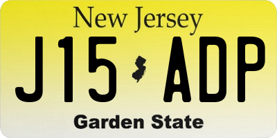 NJ license plate J15ADP