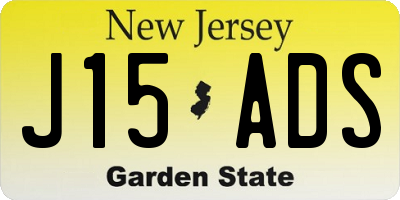 NJ license plate J15ADS