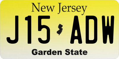 NJ license plate J15ADW