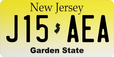 NJ license plate J15AEA