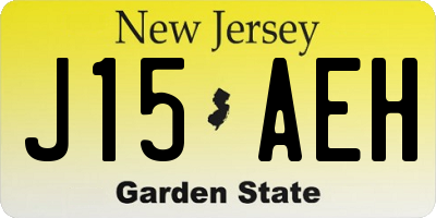 NJ license plate J15AEH