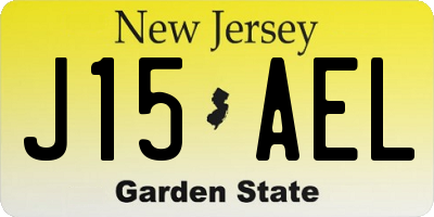 NJ license plate J15AEL