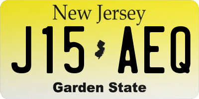 NJ license plate J15AEQ