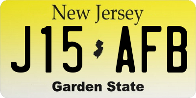 NJ license plate J15AFB