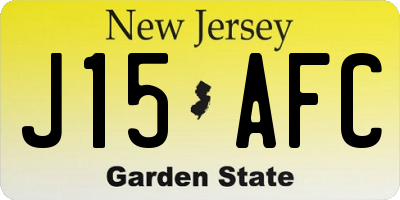 NJ license plate J15AFC