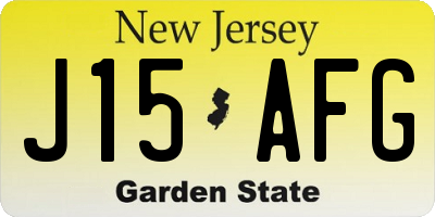 NJ license plate J15AFG
