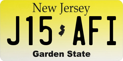 NJ license plate J15AFI