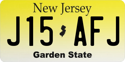 NJ license plate J15AFJ