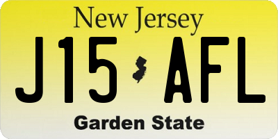 NJ license plate J15AFL
