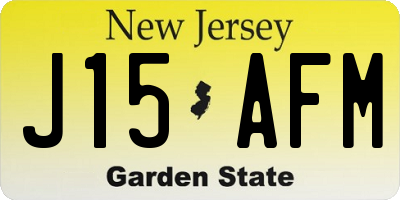 NJ license plate J15AFM