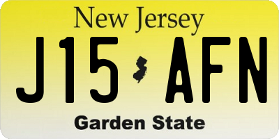 NJ license plate J15AFN