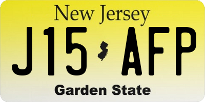 NJ license plate J15AFP