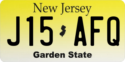 NJ license plate J15AFQ