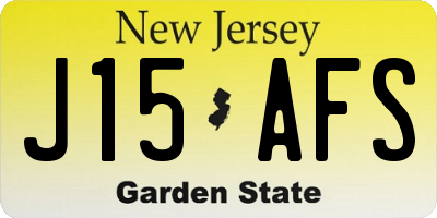 NJ license plate J15AFS