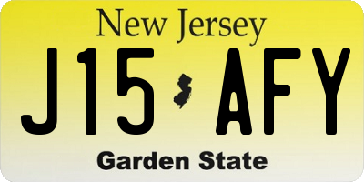 NJ license plate J15AFY