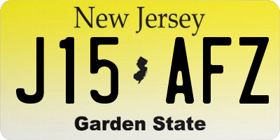 NJ license plate J15AFZ