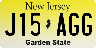 NJ license plate J15AGG