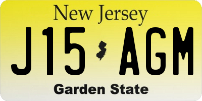 NJ license plate J15AGM