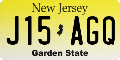 NJ license plate J15AGQ