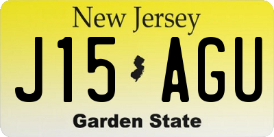 NJ license plate J15AGU