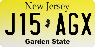 NJ license plate J15AGX