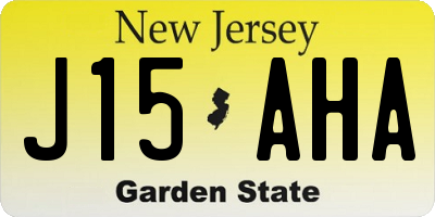NJ license plate J15AHA
