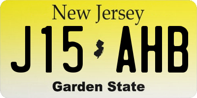 NJ license plate J15AHB