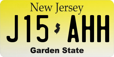 NJ license plate J15AHH