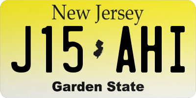 NJ license plate J15AHI