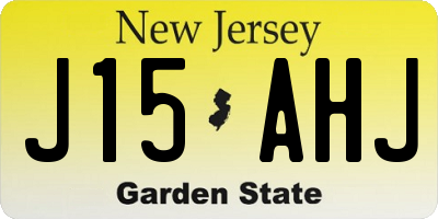 NJ license plate J15AHJ