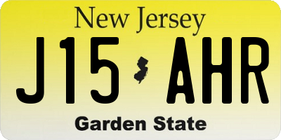 NJ license plate J15AHR