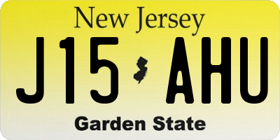 NJ license plate J15AHU