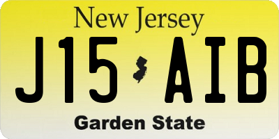 NJ license plate J15AIB