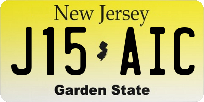 NJ license plate J15AIC
