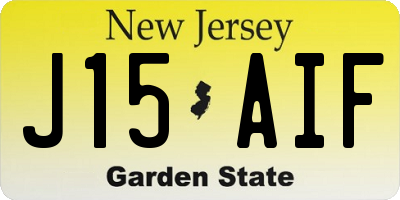 NJ license plate J15AIF