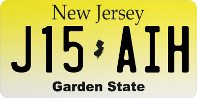 NJ license plate J15AIH