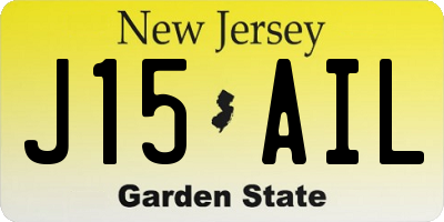 NJ license plate J15AIL