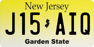 NJ license plate J15AIQ