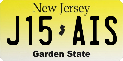 NJ license plate J15AIS