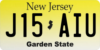 NJ license plate J15AIU
