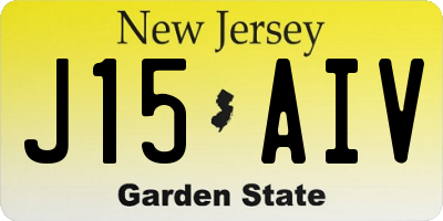 NJ license plate J15AIV