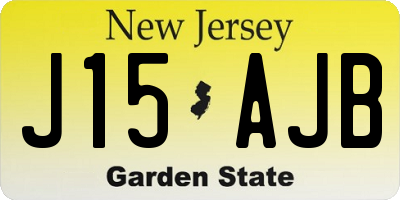 NJ license plate J15AJB