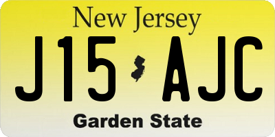 NJ license plate J15AJC