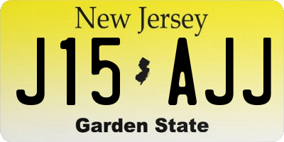 NJ license plate J15AJJ