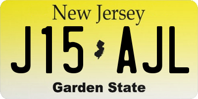NJ license plate J15AJL