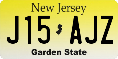 NJ license plate J15AJZ