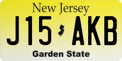 NJ license plate J15AKB